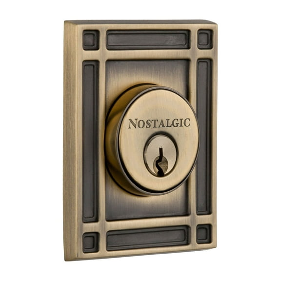 Nostalgic Warehouse Mismis_2Cyl_234_Na Mission Solid Brass Double Cylinder Deadbolt -