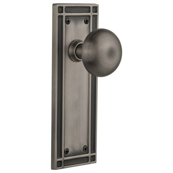 Nostalgic Warehouse Misnyk_Sd_Nk New York Solid Brass Single Dummy Door Knob - Grey