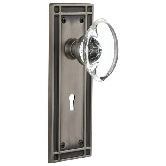 Nostalgic Warehouse Misocc_Prv_234_Kh Vintage Oval Egg Style Crystal Privacy Door Knob Set