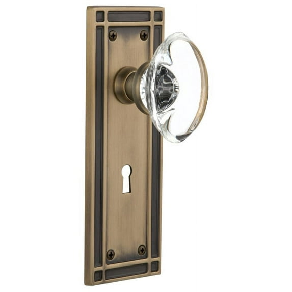 Nostalgic Warehouse Misocc_Prv_238_Kh Vintage Oval Egg Style Crystal Privacy Door Knob Set
