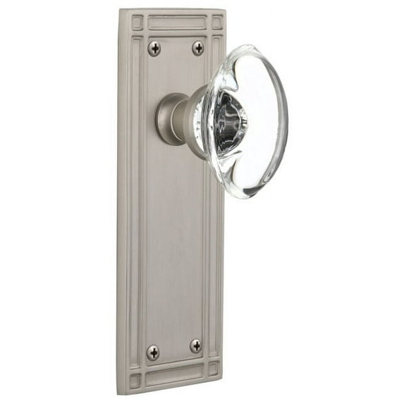Nostalgic Warehouse Misocc_Psg_234_Nk Vintage Oval Egg Style Crystal Passage Door Knob Set
