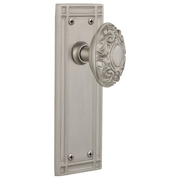 Nostalgic Warehouse Misvic_Prv_238_Nk Victorian Solid Brass Privacy Door Knob Set - Nickel