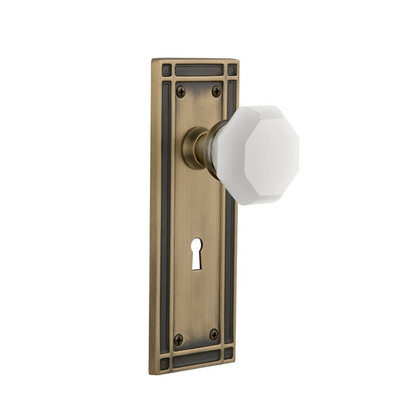 Nostalgic Warehouse Miswaw_Prv_238_Kh Mission Solid Brass Rose Privacy Door Knob Set -