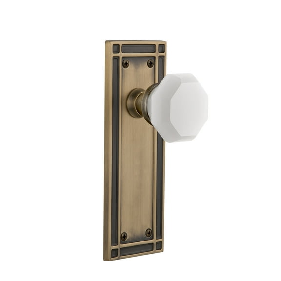 Nostalgic Warehouse Miswaw_Psg_238_Nk Mission Solid Brass Rose Passage Door Knob Set -