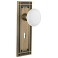 thumbnail image 1 of Nostalgic Warehouse Miswhi_Prv_234_Kh White Porcelain Solid Brass Privacy Door Knob Set -, 1 of 5