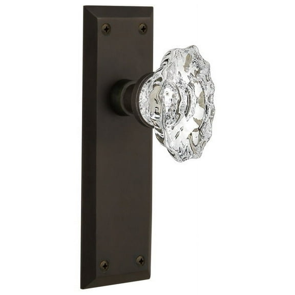 Nostalgic Warehouse Nykcha_Psg_234_Nk Chateau Solid Brass Passage Door Knob Set - Bronze