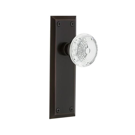 Nostalgic Warehouse Nykcme_Dd_Nk Vintage Crystal Meadows Dummy Door Knob Set - Bronze