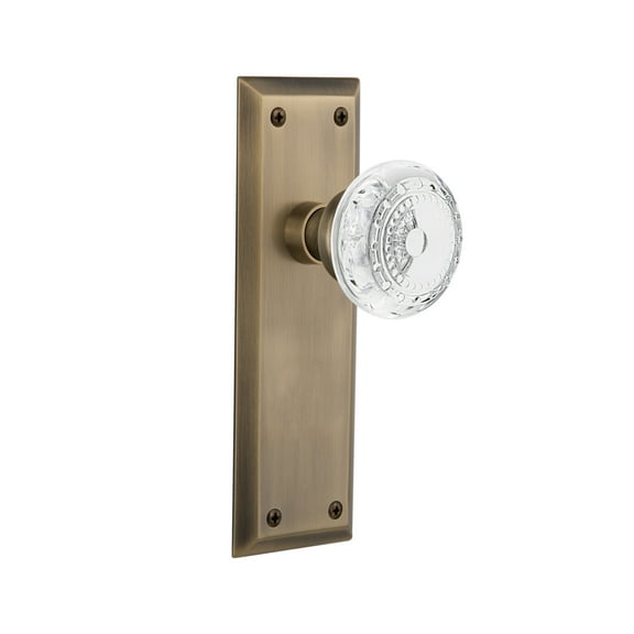 Nostalgic Warehouse Nykcme_Sd_Nk Vintage Crystal Meadows Single Dummy Door Knob - Brass