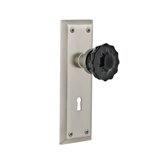 Nostalgic Warehouse Nykcrb_Sd_Kh New York Solid Brass Rose Single Dummy Door Knob - Nickel