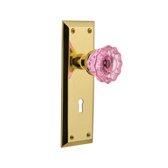 Nostalgic Warehouse Nykcrp_Psg_234_Kh New York Solid Brass Rose Passage Door Knob Set -
