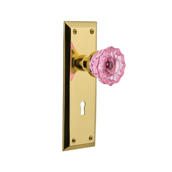 Nostalgic Warehouse Nykcrp_Psg_238_Kh New York Solid Brass Rose Passage Door Knob Set -