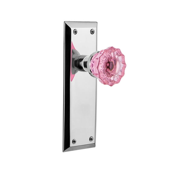 Nostalgic Warehouse Nykcrp_Sd_Nk New York Solid Brass Rose Single Dummy Door Knob - Chrome