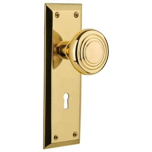 Nostalgic Warehouse Nykdec_Dp_Kh Deco Solid Brass Dummy Door Knob Set - Brass