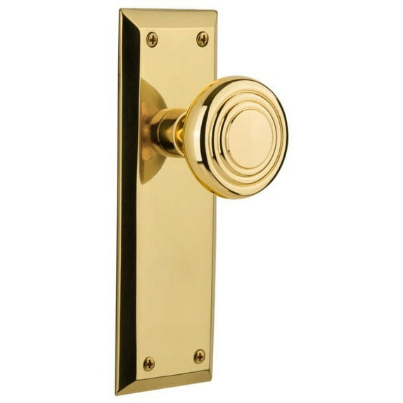 nostalgic warehouse deco door knob with new york plate