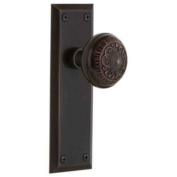 Nostalgic Warehouse Nykead_Dp_Nk Egg And Dart Solid Brass Dummy Door Knob Set - Bronze