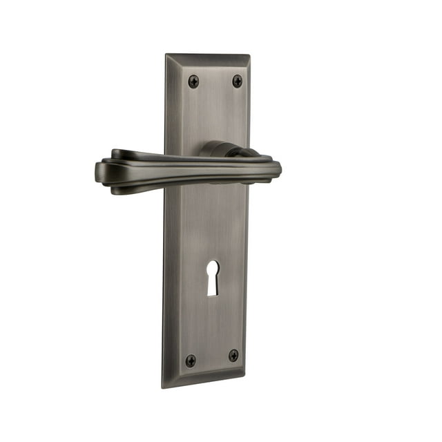 Nostalgic Warehouse Nykflr_Prv_238_Kh Fleur Privacy Door Lever Set - Grey