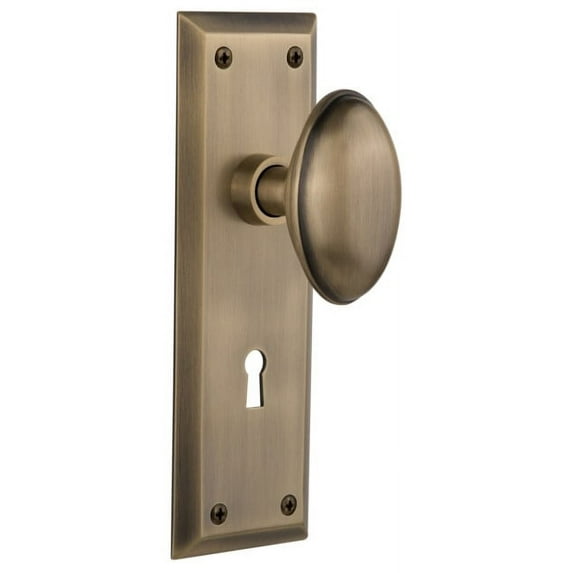 Nostalgic Warehouse Nykhom_Psg_234_Kh Homestead Solid Brass Passage Door Knob Set - Brass