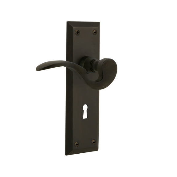 Nostalgic Warehouse Nykman_Prv_238_Kh Manor Privacy Door Lever Set - Bronze