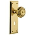 thumbnail image 1 of Nostalgic Warehouse Nykmea_Dp_Kh Meadows Solid Brass Dummy Door Knob Set - Brass, 1 of 1