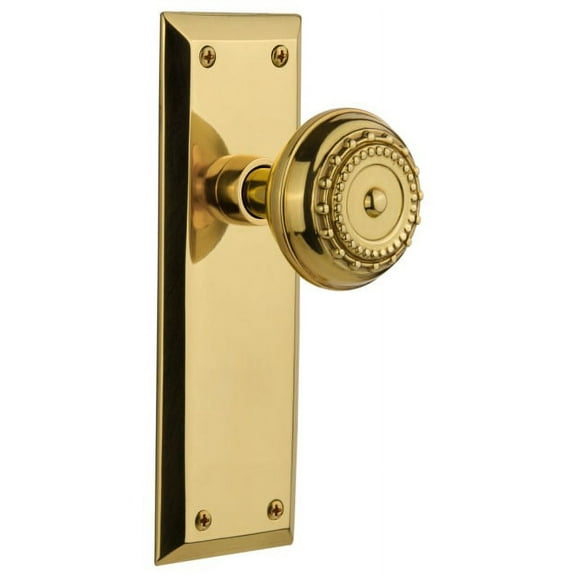 Nostalgic Warehouse Nykmea_Sd_Nk Meadows Solid Brass Single Dummy Door Knob - Brass