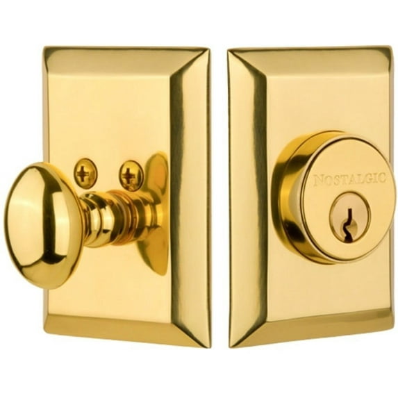 Nostalgic Warehouse Nyknyk_1Cyl_234_Na New York Solid Brass Single Cylinder Deadbolt -