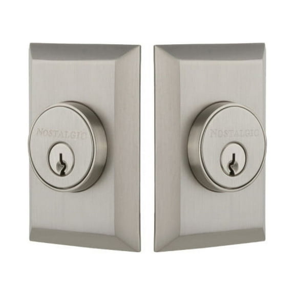 Nostalgic Warehouse Nyknyk_2Cyl_234_Na New York Solid Brass Double Cylinder Deadbolt -