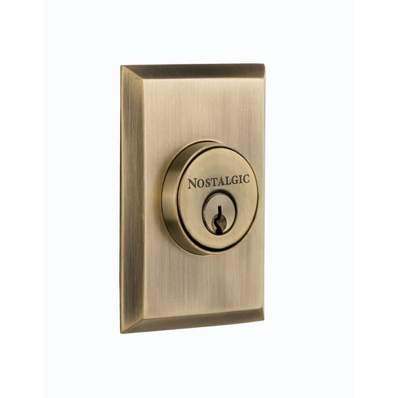 Nostalgic Warehouse Nyknyk_2Cyl_234_Na New York Solid Brass Double Cylinder Deadbolt -