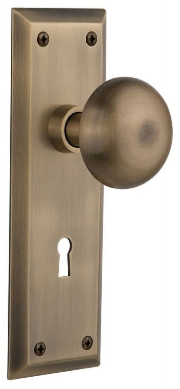 Antique Brass Solid Forged Privacy Door Knob Set