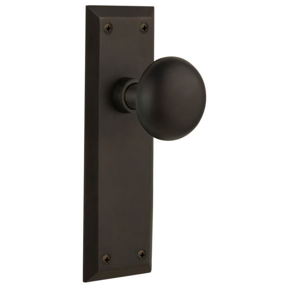 Nostalgic Warehouse Nyknyk_Prv_238_Nk New York Solid Brass Privacy Door Knob Set - Bronze