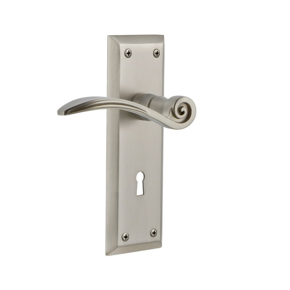 Nostalgic Warehouse Nykswn_Prv_238_Kh Swan Privacy Door Lever Set - Nickel