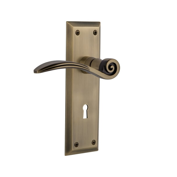 Nostalgic Warehouse Nykswn_Psg_234_Kh Swan Passage Door Lever Set - Brass