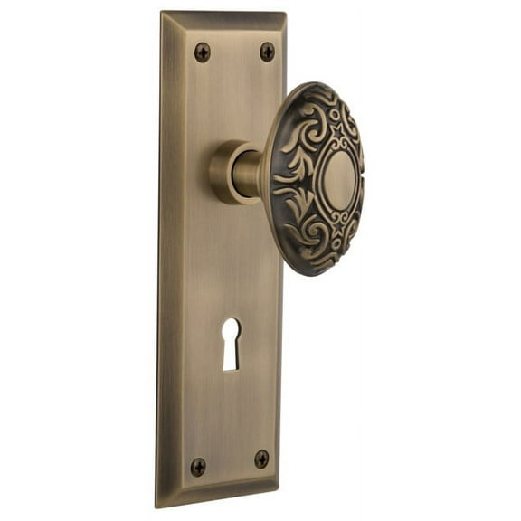 Nostalgic Warehouse Nykvic_Psg_238_Kh Victorian Solid Brass Passage Door Knob Set - Brass