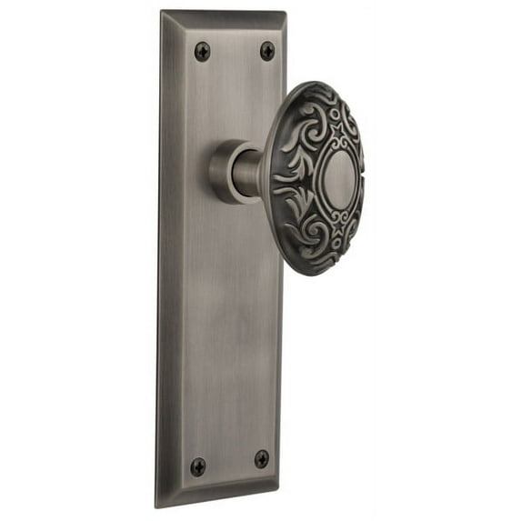 Nostalgic Warehouse Nykvic_Sd_Nk Victorian Solid Brass Single Dummy Door Knob - Grey