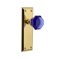 Nostalgic Warehouse Waldorf Cobalt Door Knob with New York Plate