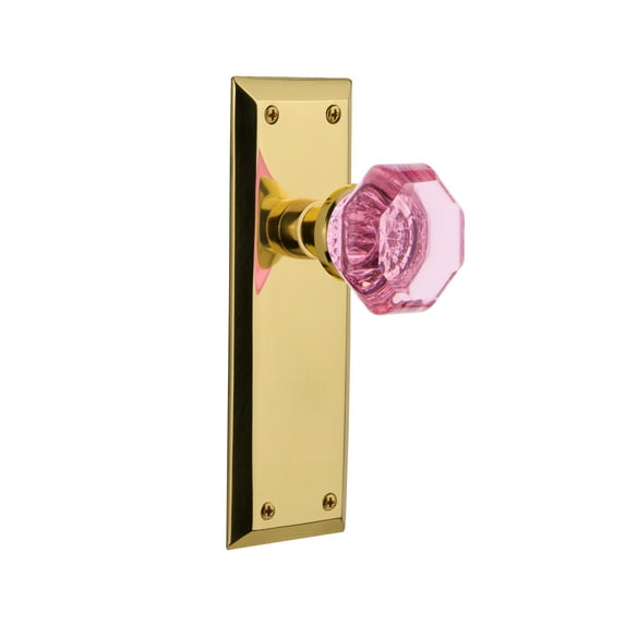 Nostalgic Warehouse Nykwap_Prv_238_Nk New York Solid Brass Rose Privacy Door Knob Set -