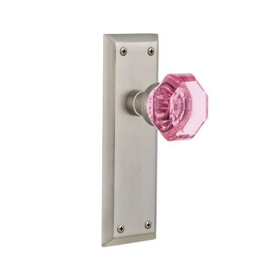 Nostalgic Warehouse Nykwap_Psg_234_Nk New York Solid Brass Rose Passage Door Knob Set -