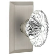 Nostalgic Warehouse Stuofc_Psg_234_Nk Oval Fluted Crystal Solid Brass Passage Door Knob