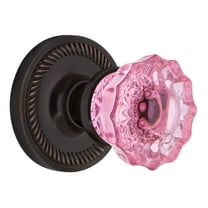 Nostalgic Warehouse Pink Crystal Door Knob with Rope Rosette