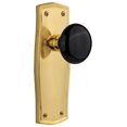 thumbnail image 1 of Nostalgic Warehouse Prablk_Psg_238_Nk Black Porcelain Solid Brass Passage Door Knob Set -, 1 of 7