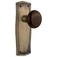 thumbnail image 1 of Nostalgic Warehouse Prabrn_Psg_234_Nk Brown Porcelain Solid Brass Passage Door Knob Set -, 1 of 7