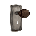 thumbnail image 1 of Nostalgic Warehouse Prabrn_Sd_Kh Brown Porcelain Solid Brass Single Dummy Door Knob - Grey, 1 of 1