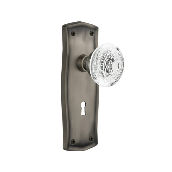 Nostalgic Warehouse Praced_Prv_234_Kh Vintage Crystal Egg And Dart Privacy Door Knob Set -