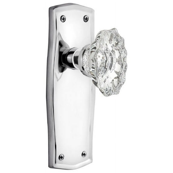 Nostalgic Warehouse Pracha_Psg_238_Nk Vintage Fluted Chateau Crystal Passage Door Knob Set
