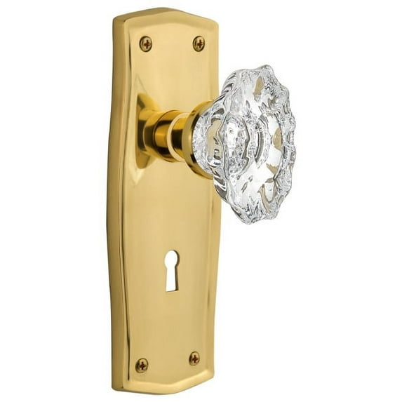 Nostalgic Warehouse Pracha_Prv_234_Kh Vintage Fluted Chateau Crystal Privacy Door Knob Set