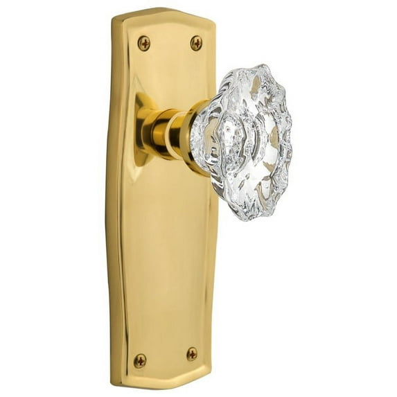 Nostalgic Warehouse Pracha_Psg_234_Nk Vintage Fluted Chateau Crystal Passage Door Knob Set