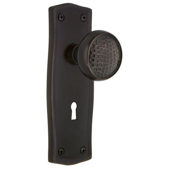 Nostalgic Warehouse Pracra_Prv_238_Kh Craftsman Solid Brass Privacy Door Knob Set - Bronze