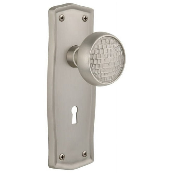 Nostalgic Warehouse Pracra_Prv_238_Kh Craftsman Solid Brass Privacy Door Knob Set - Nickel