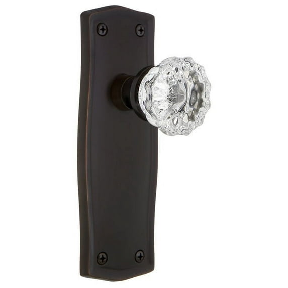 Nostalgic Warehouse Pracry_Dp_Nk Crystal Solid Brass Dummy Door Knob Set - Bronze