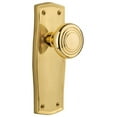 thumbnail image 1 of Nostalgic Warehouse Pradec_Psg_234_Nk Deco Solid Brass Passage Door Knob Set - Brass, 1 of 7