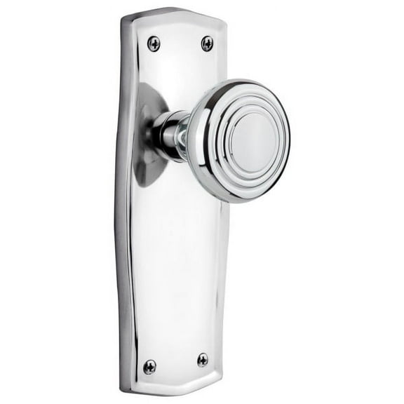 Nostalgic Warehouse Pradec_Psg_234_Nk Deco Solid Brass Passage Door Knob Set - Chrome
